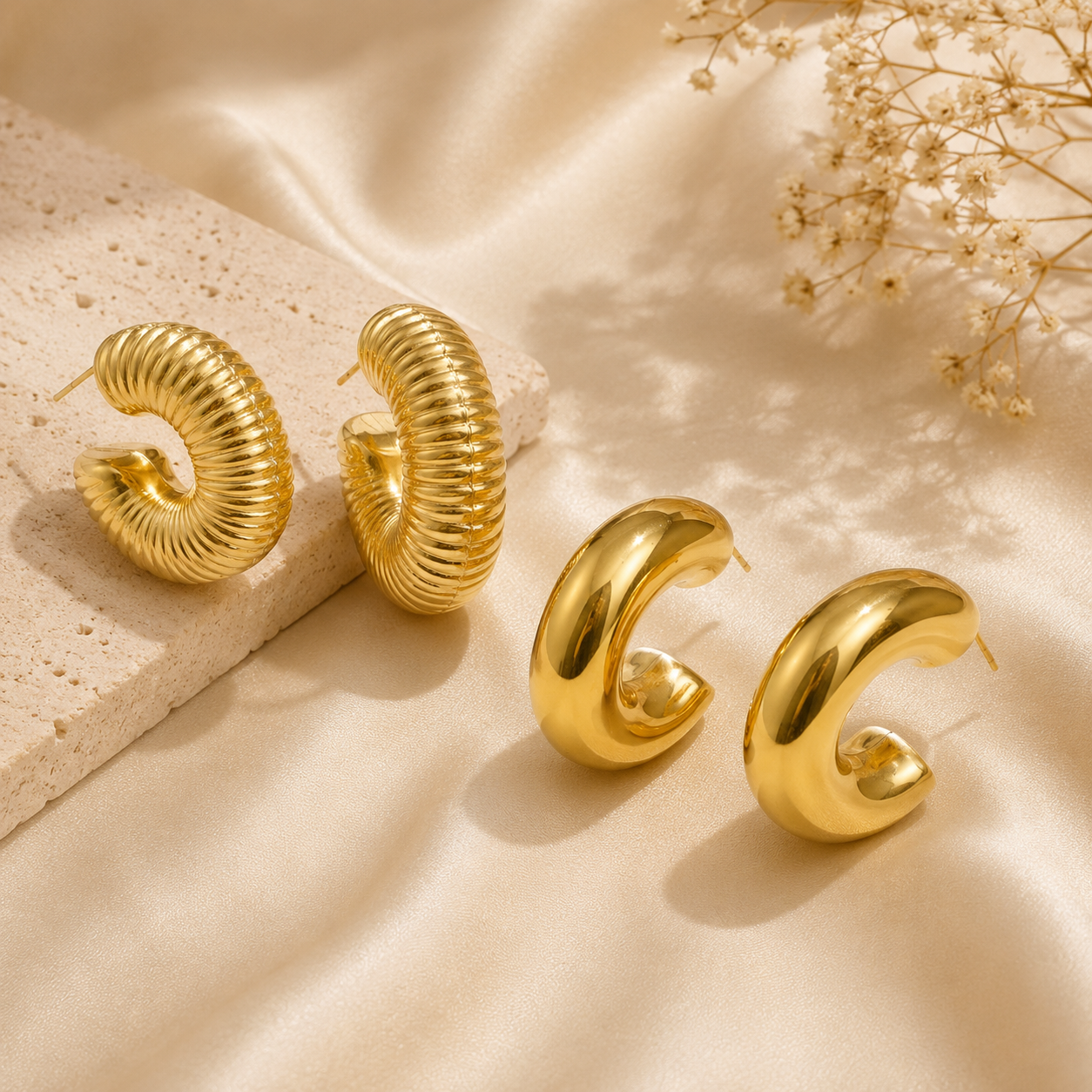 Bold Hoop Earrings — Waterproof
