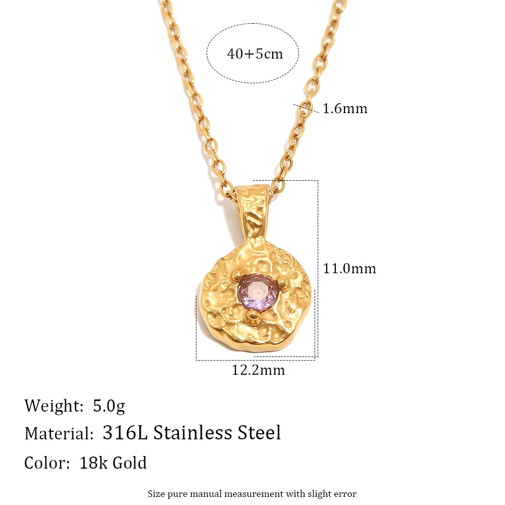 Birth Stone Necklace  — Waterproof