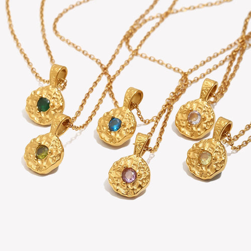 Birth Stone Necklace  — Waterproof