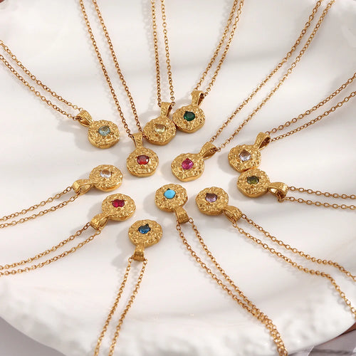 Birth Stone Necklace  — Waterproof