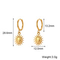 Sun Pendant Earrings — Waterproof