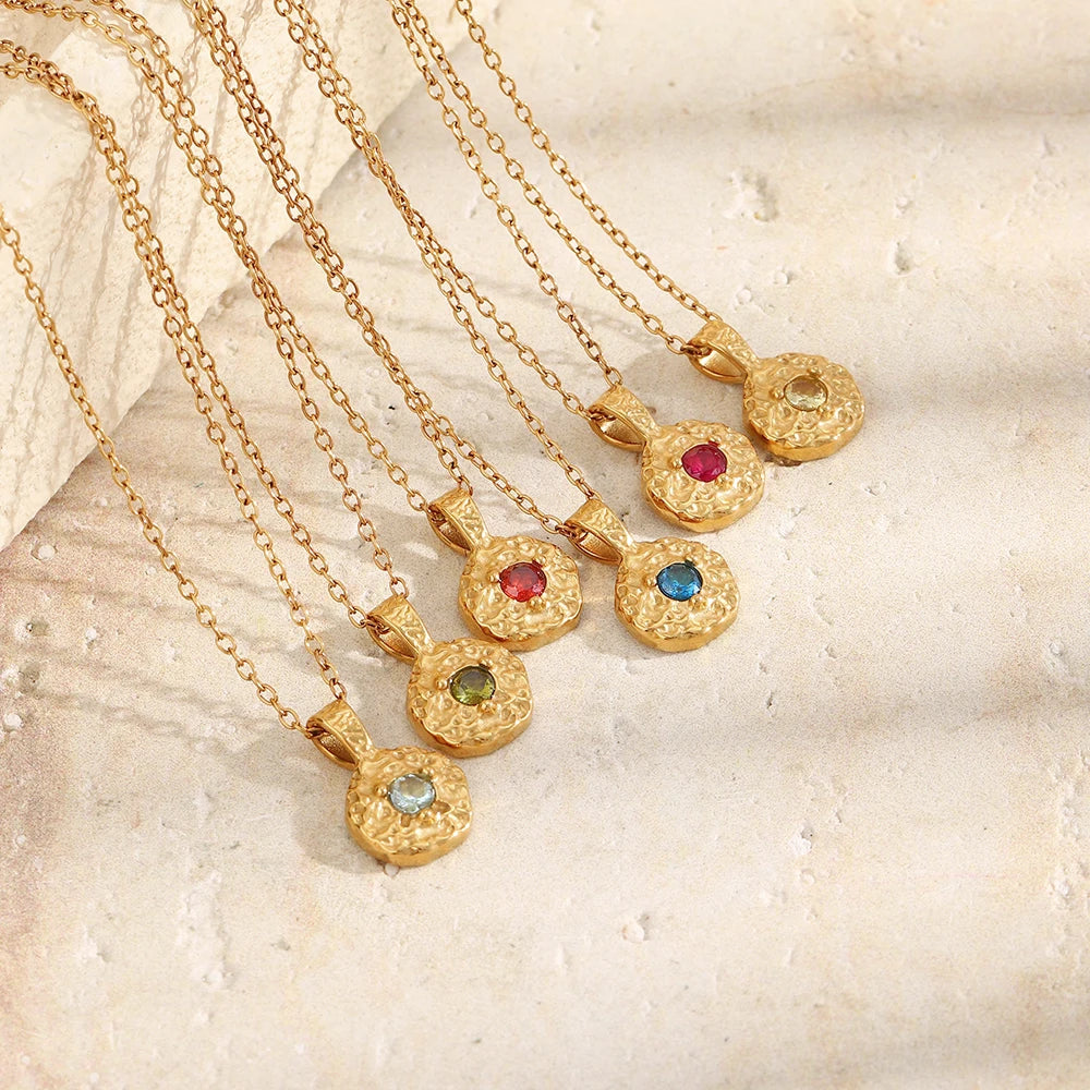 Birth Stone Necklace  — Waterproof